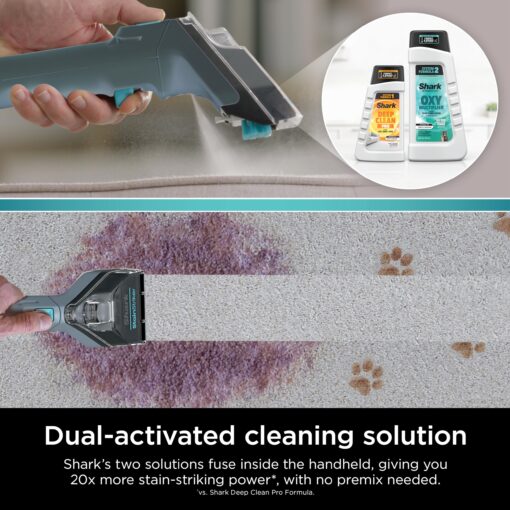 Shark Carpet Cleaner Machine, Portable Upholstery StainStriker, Spot, Odor & Stain Remover, 2 Carpet Cleaner Solutions, 4 Tools, Perfect for Pet Hair, Area Rugs, Couches, Nordic Blue, PX202BRN - Image 7