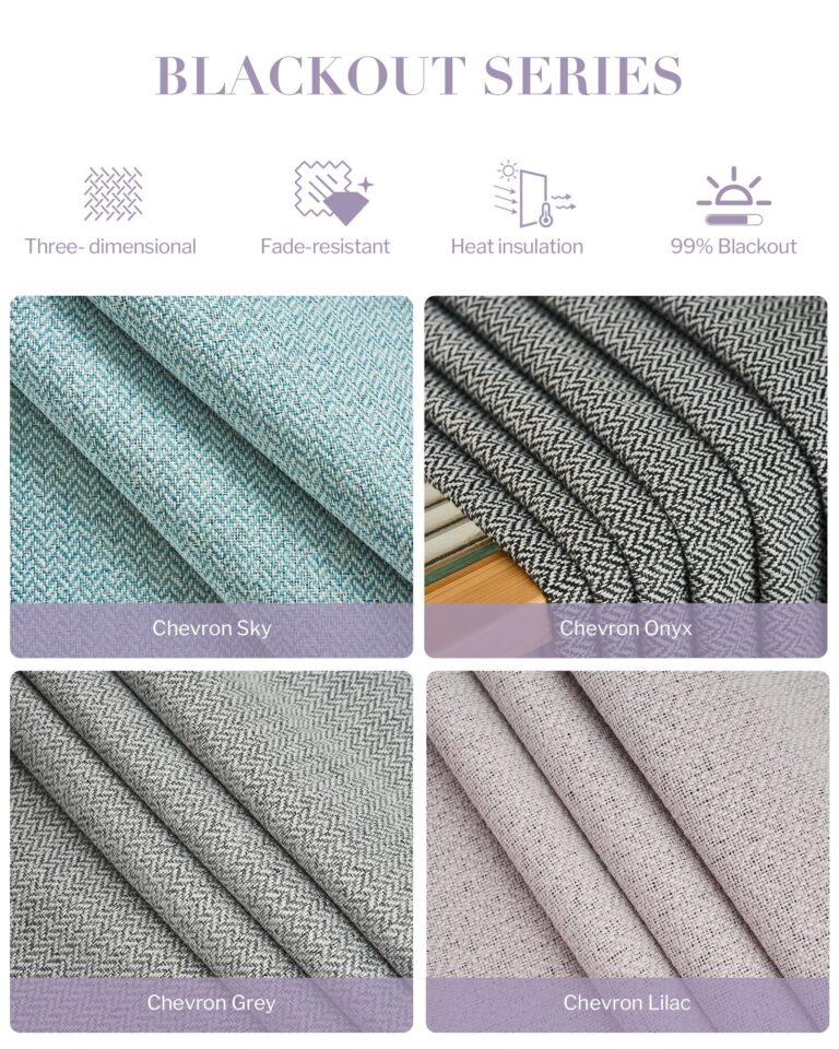 Graywind Hardwired Smart Curtains Compatible with Alexa Google Remote Control Motorized Drape for Sliding Door One-Way or Split Draw, Custom Width to 220" (Blackout Chevron Series) - Image 3