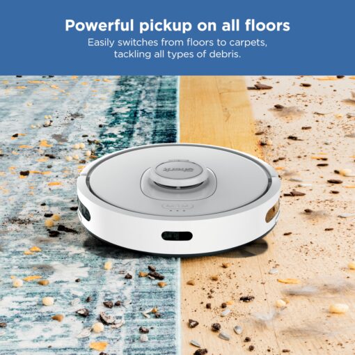 Shark IQ Robot Vacuum with Bagless Self-Empty 60 Day Capacity Base, Multi-Surface Cleaning, Powerful Suction, Pet Hair Pickup, for Carpets & Hardfloors, Home Mapping, White, RV2302AE - Image 4
