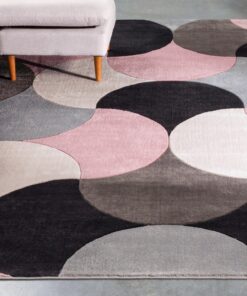 Well Woven Good Vibes Helena Blush Pink Modern Geometric Shapes 7 ft 10 in x 10 ft 6 in Texture Area Rug