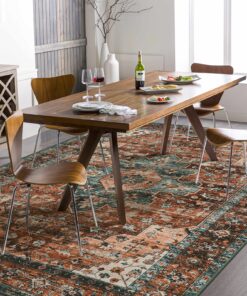 Moynesa 9x12 Ultra-Thin Vintage Medallion Area Rug for Living Room, Bedroom, Dining Room, Office, Entryway, Dorm