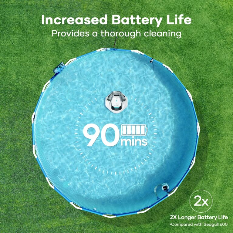 AIPER Cordless Robotic Pool Vacuum, Self-Parking Technology, Portable, Ideal for Above-Ground Flat Pool up to 40 Feet, White - Image 6