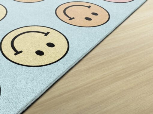 Flagship Carpets Schoolgirl Style Pastel Rainbow Smileys Criss-Cross Applesauce Educational Area Rug for Kids Room, Children's Classroom for Teaching and Playroom, 7'6" x 12', Multi, Seats 28 - Image 6