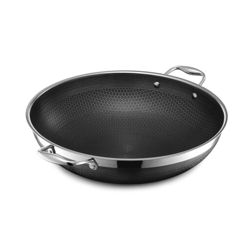 HexClad Hybrid Nonstick 14-Inch Wok with Stainless Steel Lid, Stay-Cool Handles, Dishwasher-Friendly, Oven-Safe Up to 900°F, Induction-Ready, Compatible with All Cooktops - Image 5