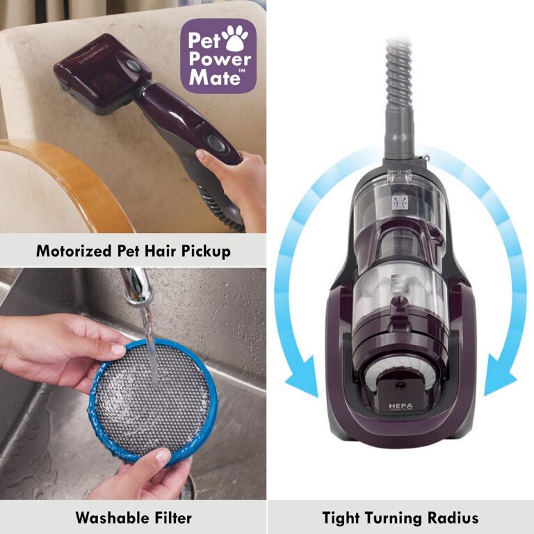 Kenmore 22614 Pet Friendly Lightweight Bagless Compact Canister Vacuum with Pet Powermate, HEPA, Extended Telescoping Wand, Retractable Cord and 2 Cleaning Tools-Purple - Image 4