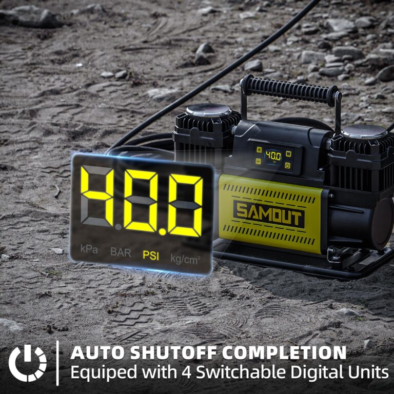 SMAOUT 12V Digital Air Compressor, Offroad Portable Inflator 12.3 CFM, Air Pump Max 150PSI for Heavy-Duty Tires, with LCD Control Panel to Preset Target Pressure, 4x4 Vehicle, SUV, RV - Image 6