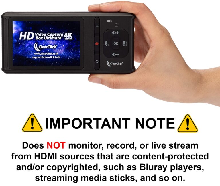 ClearClick HD Video Capture Box Ultimate (4K Edition) - Record and Stream Video from HDMI (Up to 4K30) and AV Video Sources, No Computer Required (Updated) - Image 6