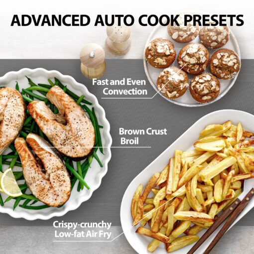 TOSHIBA Air Fryer Combo 8-in-1 Countertop Microwave Oven, Convection, Broil, Odor removal, Mute Function, 12.4" Position Memory Turntable with 1.0 Cu.ft, Black stainless steel, ML2-EC10SA(BS) - Image 6