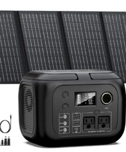 Solar Powered Generator 300W Peak/70400mAh, 260Wh Portable Power Station with Panels 40W Included, Solar Generator with AC Outlet 110V for Home Use, Camping, Outdoor, Power Backup
