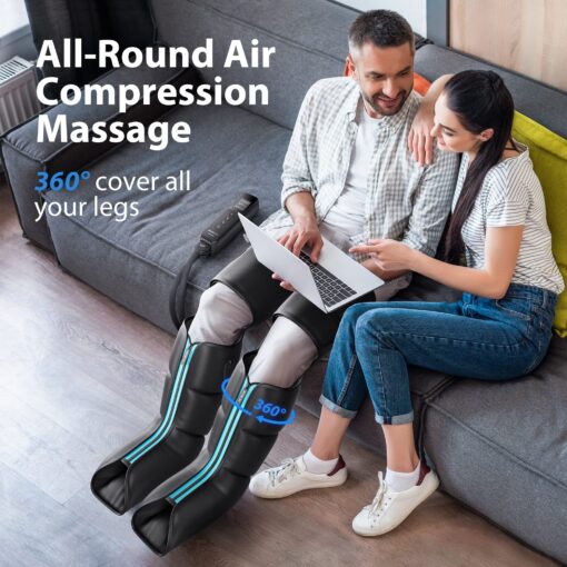 CINCOM Leg Massager with Heat and Compression, Leg Massager for Circulation and Pain Relief FSA HSA, 3 in 1 Air Compression Boots for Leg Calf & Foot Recovery Edema Relief, Gifts - Image 7