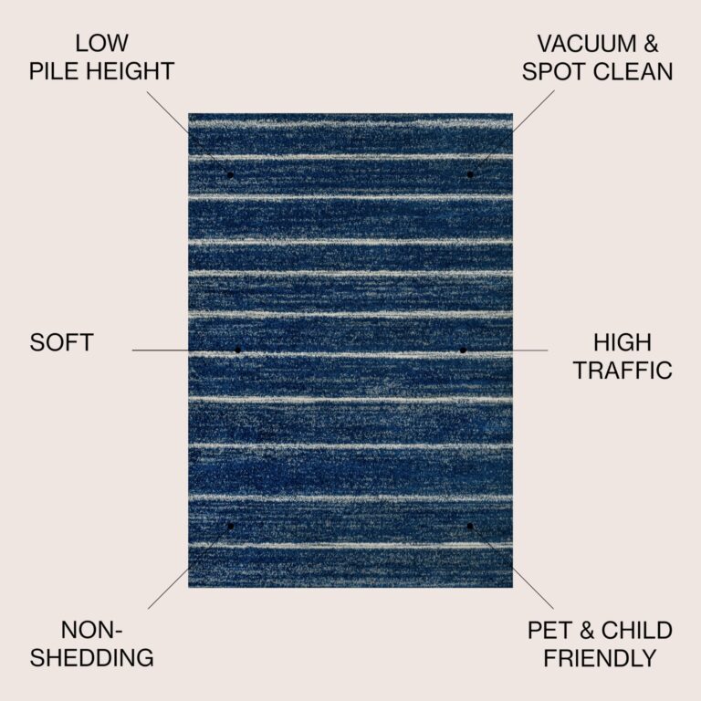 JONATHAN Y MOH201C-5 Williamsburg Minimalist Stripe Area Rug, Contemporary, Modern, Bohemian, Scandinavian, Rustic for Living Room, Dining Room, Bedroom, Kitchen, Navy/Cream, 5 X 8 - Image 7