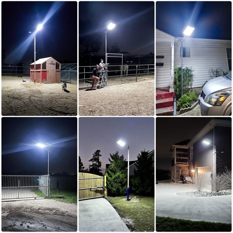 3000W Solar Street Lights Outdoor, Wide Angle Commercial Solar Lights Outdoor Dusk to Dawn, 6500K Flood Light Outdoor with Motion Sensor, IP66 Waterproof LED Street Light for Parking Lot, Yard 2PACK - Image 2