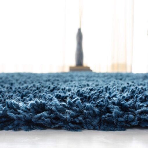 SAFAVIEH Fontana Shag Collection Area Rug - 9' x 12', Blue, Solid Design, Non-Shedding & Easy Care, 2-inch Thick Ideal for High Traffic Areas in Living Room, Bedroom (FNT800M) - Image 4