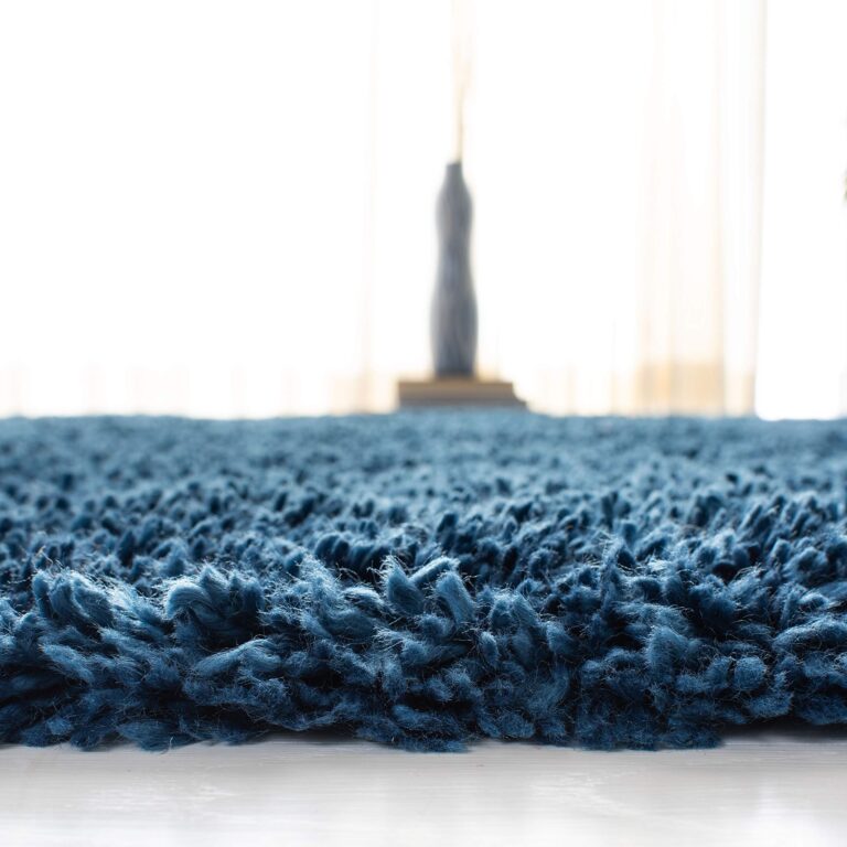 SAFAVIEH Fontana Shag Collection Area Rug - 9' x 12', Blue, Solid Design, Non-Shedding & Easy Care, 2-inch Thick Ideal for High Traffic Areas in Living Room, Bedroom (FNT800M) - Image 4