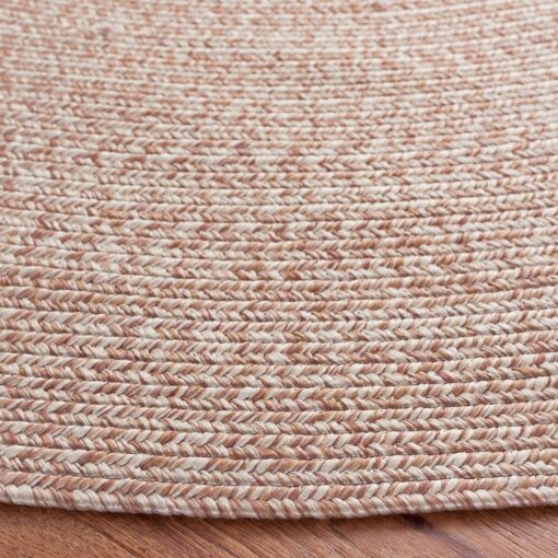 SAFAVIEH Braided Collection 7' Round Natural BRA201B Handmade Farmhouse Entryway Foyer Living Room Bedroom Kitchen Area Rug - Image 3
