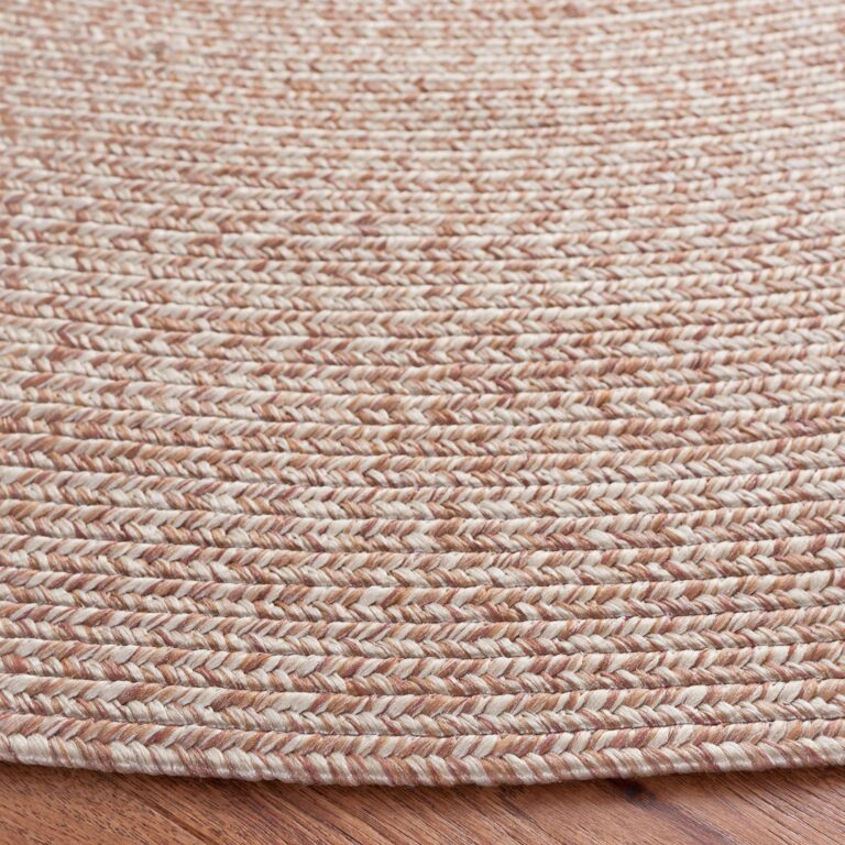 SAFAVIEH Braided Collection 7' Round Natural BRA201B Handmade Farmhouse Entryway Foyer Living Room Bedroom Kitchen Area Rug - Image 3