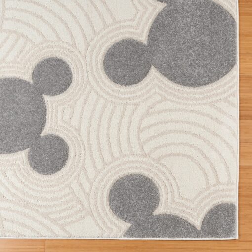 Gertmenian Disney Mickey Mouse Rug, Textured Floor Mat, Home Décor for Living Room, Dining Room Playroom Study Area, 5x7 Standard, Gray White Ivory Ear Icon, 34369 - Image 5