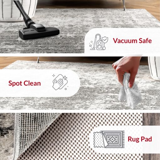 nuLOOM Deedra Modern Abstract Area Rug - 10 Round Area Rug Modern/Contemporary Grey/Ivory Rugs for Living Room Bedroom Dining Room Kitchen - Image 9