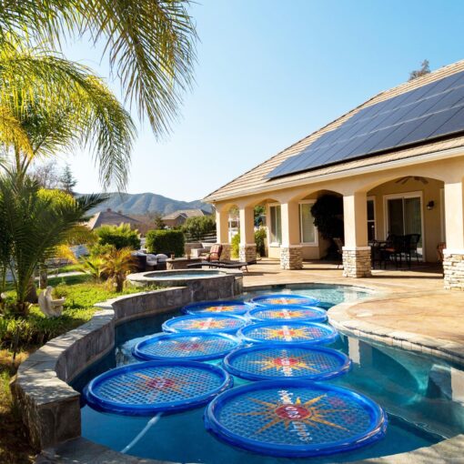 Solar Sun Rings Portable Above Ground Inground Swimming Pool Hot Tub Spa Heating Accessory Circular Heater Solar Cover, Blue (6 Pack) - Image 2