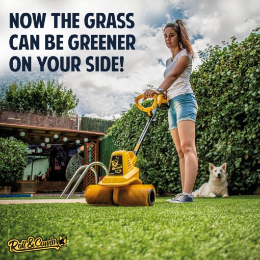 Artificial Turf Sweeper Broom by Roll & Comb, Corded Electric Power Rake for Artificial Grass, Fake Grass Cleaner for Dogs, Model 141e, 10.6lb. - Image 5