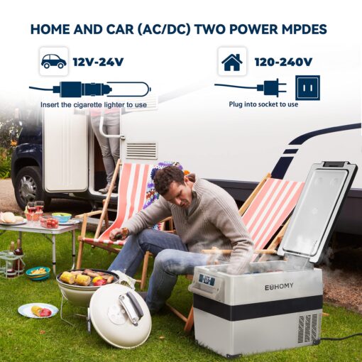 EUHOMY 12 Volt Refrigerator, 47QT Electric Cooler, 12V Fridge APP Control, 12V Cooler -4℉~68℉, Portable Freezer 12/24V DC 110-240V AC for Camping, Travel, Truck, Home - Image 4
