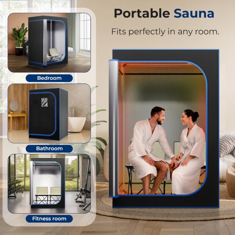 SereneLife Portable Sauna for Home, 2 Person Steam Sauna Tent with 4L Steamer, 2 Folding Sauna Chairs, Remote Control In-Home Spa, 71"x47" - inches (Black) - Image 8