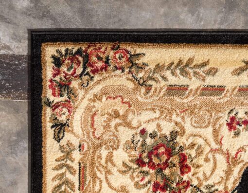 Unique Loom Versailles Collection Traditional Classic Medallion Motif Area Rug (9' 0 x 12' 0 Rectangular, Black/ Ivory) - Image 3