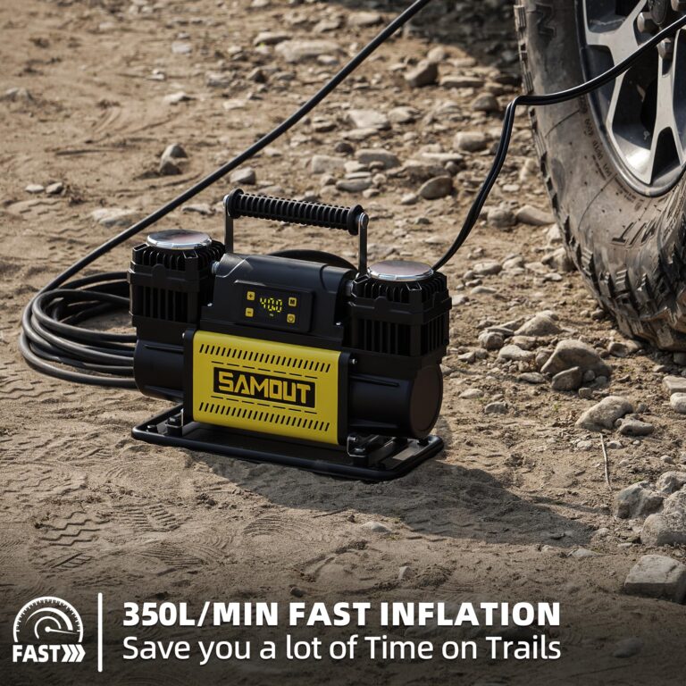 SMAOUT 12V Digital Air Compressor, Offroad Portable Inflator 12.3 CFM, Air Pump Max 150PSI for Heavy-Duty Tires, with LCD Control Panel to Preset Target Pressure, 4x4 Vehicle, SUV, RV - Image 4