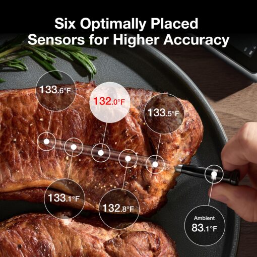 Typhur Sync Pro WiFi Wireless Meat Thermometer, 2 Thin Probes, Smart Base, LCD Display, Unlimited Range, Bluetooth 5.4, Improved Stability, NIST-Certified Accuracy, BBQ, Grill, Smoker, Oven, Kitchen - Image 4