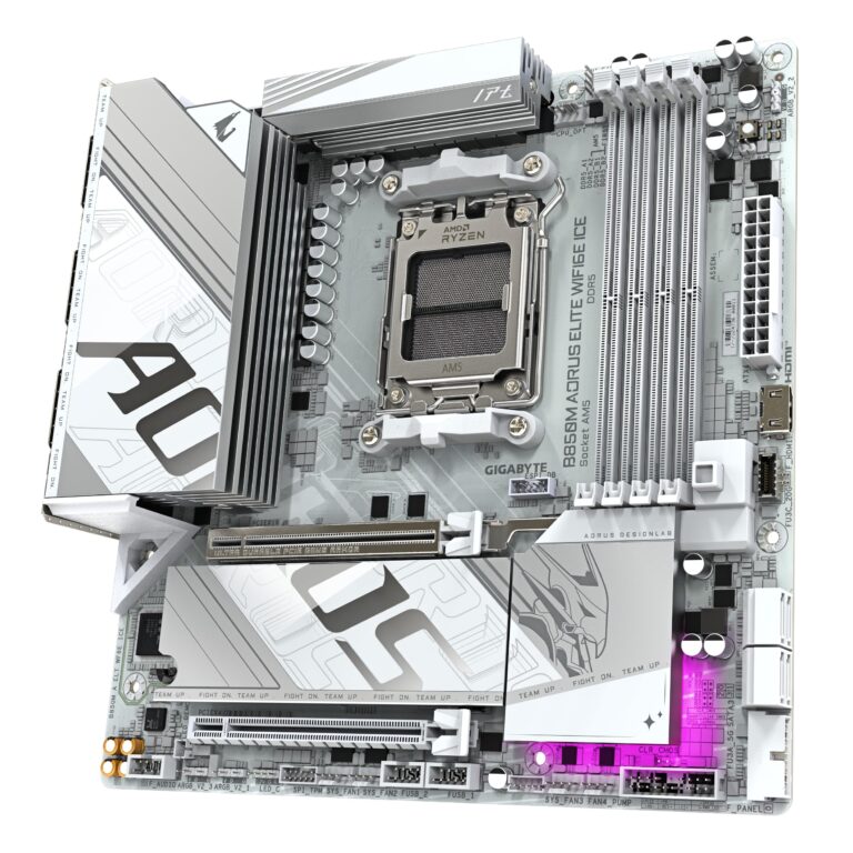 GIGABYTE B850M AORUS Elite WIFI6E ICE Motherboard- AMD Ryzen 9000 Series CPUs, 12+2+1 Phases Digital VRM, up to 8200MHz DDR5 (OC), 1xPCIe 5.0 + 1xPCIe 4.0 M.2, 2.5LAN, WiFi 7, USB 3.2 Gen 2 - Image 3