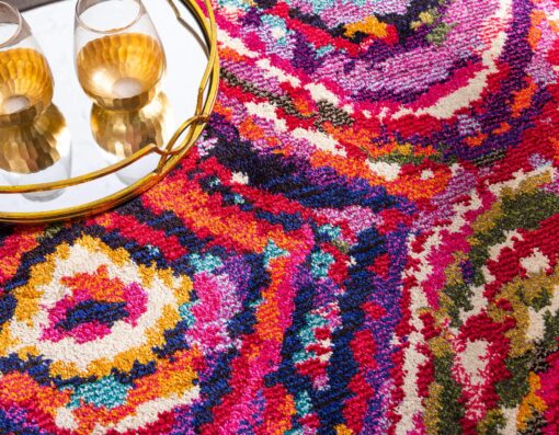 Unique Loom Estrella Collection Colorful, Abstract, Geometric, Gradient, Modern Area Rug, 8 ft x 11 ft, Multi/Pink - Image 6