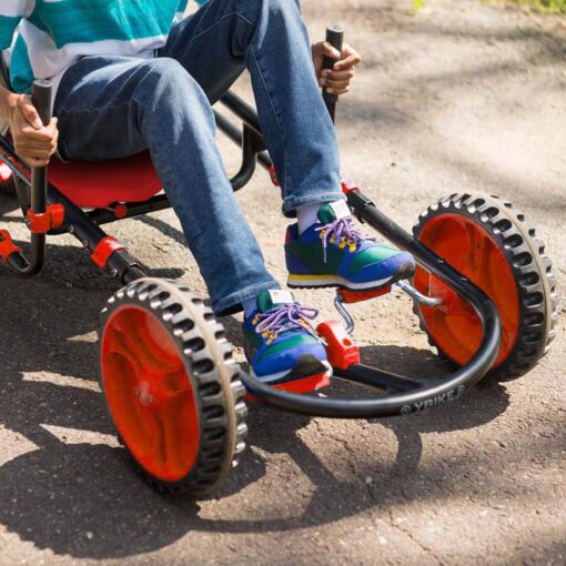 YBIKE Explorer Pedal Car - 3-Wheel Go Kart for Kids, Ride On Toys for Girls and Boys, Ages 4 & Up, Steer with Handles, Adjustable Frame & Seat, Up to 155 lbs, Red & Black - Image 2