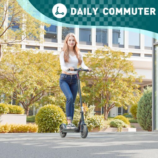 CYBERGOING Electric Scooter with 430W Peak Motor for Adults, 10" Shock Absorbing Tires, Up to 17-Mile Range & 19 MPH Speed Portable Folding Commuting E Scooter with Dual Breaking System - Image 4