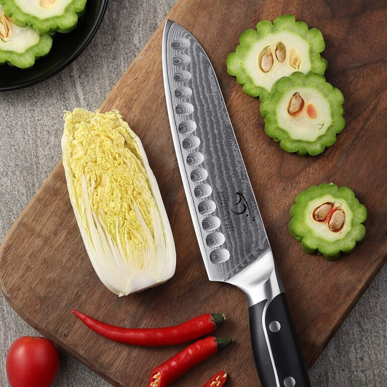 Damascus Kitchen Knife Sets, 9 Pieces Kitchen Knives Set with Block, ABS Ergonomic Handle for Chef Knife Set, Knife Sharpener and Kitchen Shears, Knife Block Set - Image 3
