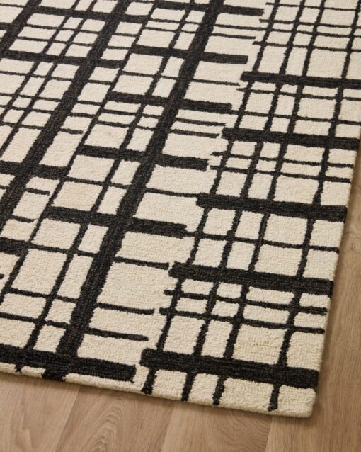 Loloi Chris Loves Julia x Polly Collection POL-02 Black/Ivory 5'-0" x 7'-6" Area Rug - Image 2