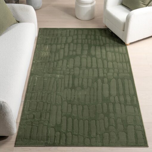 nuLOOM Belen Abstract 10' x 13' Machine Washable Area Rug for Living Room Bedroom Dining Room Kitchen, Belen Forest Green
