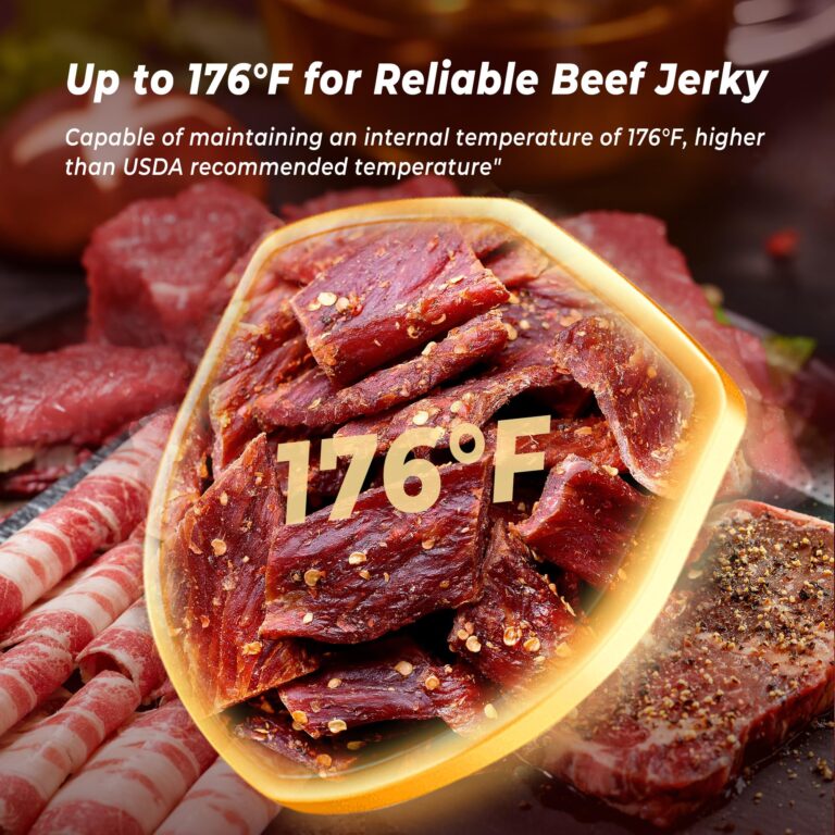 Large Food Dehydrator for Jerky - 10 Stainless Steel Trays, Digital Adjustable Timer, 800W, 176°F, Temperature Control for Jerky, Herb, Fruit and Pet Treats, Model 1015YJ, 2 Year Warranty, Silver - Image 6