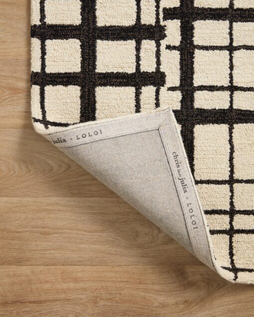 Loloi Chris Loves Julia x Polly Collection POL-02 Black/Ivory 5'-0" x 7'-6" Area Rug - Image 3