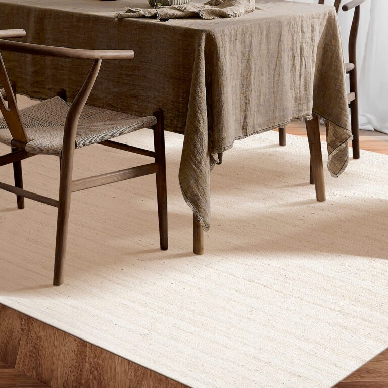 Hausattire Hand Woven Jute Braided Area Rug, 8’x10’ – Off White, Reversible Boho Rugs for Kitchen, Living Room, Bedroom I Farmhouse Decorative Floor Rug, 96x120 Inches - Image 5