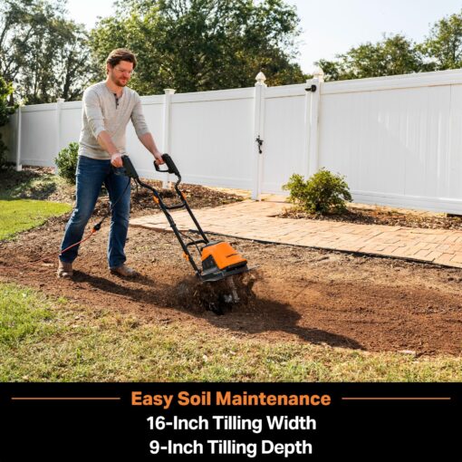 LawnMaster TE1016M Electric Tiller 10-Amp, 16-Inch,Green - Image 6