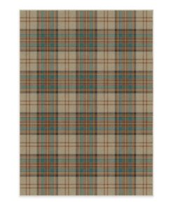 Ruggable Washable 5x7 Area Rug, Plaid, Premium Winter Rugs for Living Room, Bedroom, Kitchen, Office, Classroom with Gripper Non Slip Pad, Dress Stewart Tartan Khaki