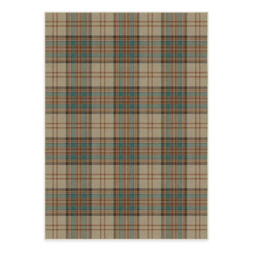 Ruggable Washable 5x7 Area Rug, Plaid, Premium Winter Rugs for Living Room, Bedroom, Kitchen, Office, Classroom with Gripper Non Slip Pad, Dress Stewart Tartan Khaki
