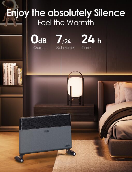 Ballu Convection Panel Space Heater,Whole Room Heater for Indoor Use Large Room with LED Display Remote,Wifi App,Portable Standing Wall Mount,Electric Heaters for Bedroom,Living room,Work with Alexa - Image 2