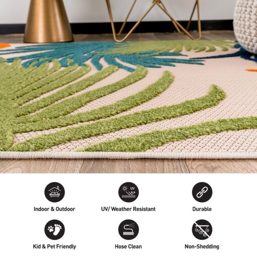 Rugshop Lucca Contemporary Floral Indoor/Outdoor Area Rug 7'10" x 10' Multi - Image 7