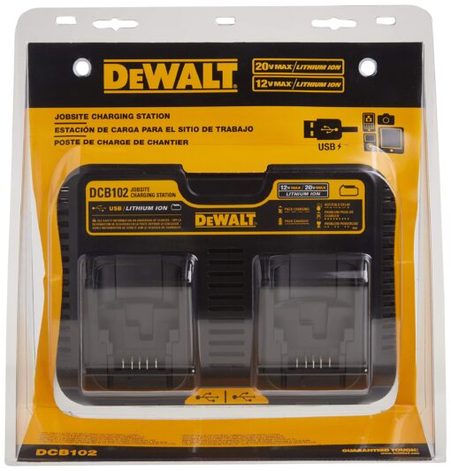 DEWALT 20V MAX Battery, Premium 6.0Ah Double Pack with 12/20V MAX Charging Station/Dual Charger for Jobsite (DCB206-2 & DCB102) - Image 4