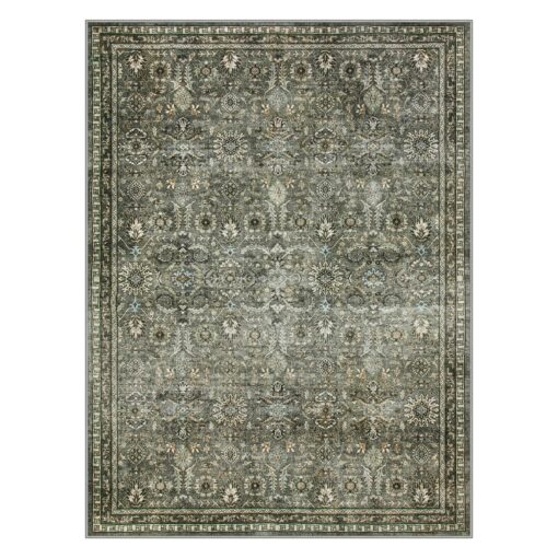 Lahome Large Dark Olive Green Area Rugs, Washable Area Rugs 9x12 Living Room, Boho Bedroom Rug Under Bed, Soft Stain Resistant Non-Shedding Thin Carpet for Dining Room Apartment - Image 2