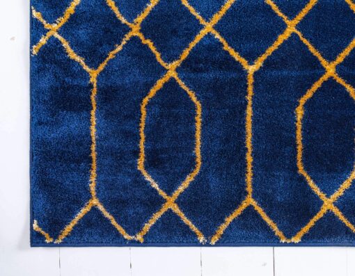 Marilyn Monroe Glam Collection Area Rug - Trellis (7' 10" x 10' Rectangle, Navy Blue Gold/ Gold) - Image 3