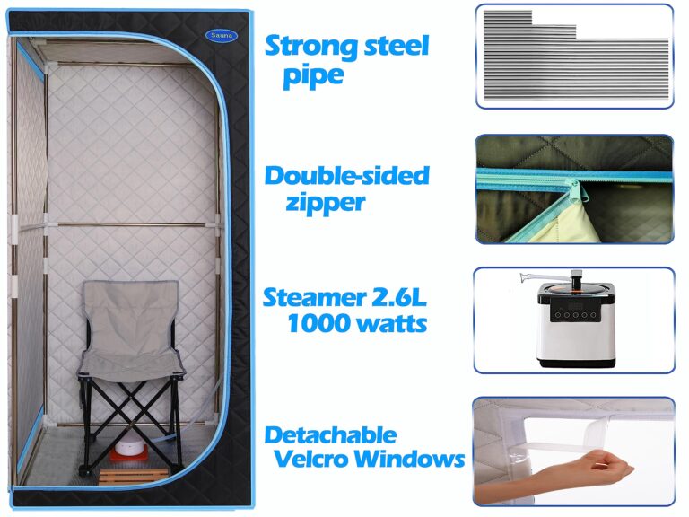 LTCCDSS Portable Steam Sauna Spa | Steamer 2.6L & 1000W Steam Generator | Personal Sauna Tent at Home | Oversized Indoor Saunas Room | Steel Pipe Bracket - Image 4