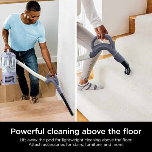 Shark NV352 Navigator Lift Away Upright Vacuum, Hepa Filter, Anti-Allergen Technology, Swivel Steering, Ideal for Carpet, Stairs, & Bare Floors, with Wide Upholstery & Crevice Tools, Lavender - Image 4