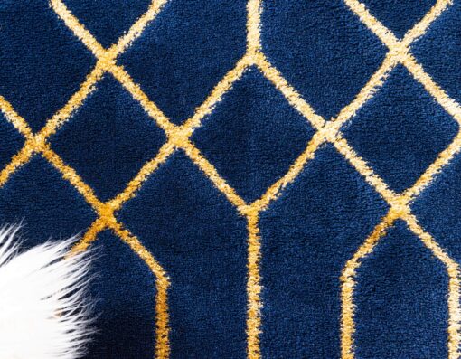 Marilyn Monroe Glam Collection Area Rug - Trellis (7' 10" x 10' Rectangle, Navy Blue Gold/ Gold) - Image 6